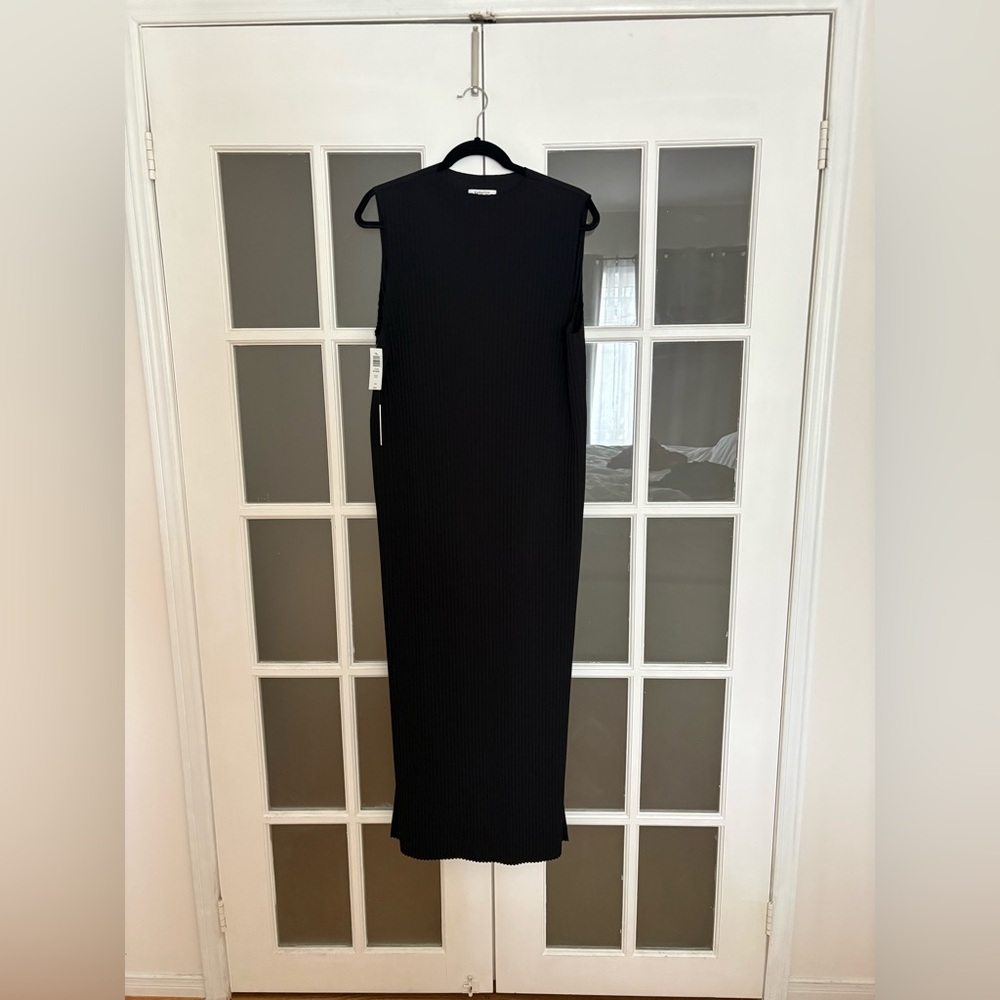 Aritzia Black Ribbed Maxi Dress